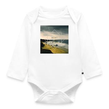 Vent de Liberté / Paysage / Plage / Mer - Body Bébé bio manches longues - blanc - Devant