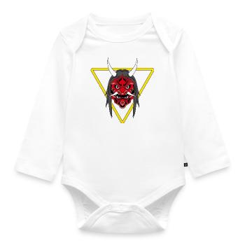 Red Demon in a Triangle - Organic Longsleeve Baby Bodysuit - white - Front