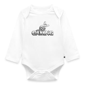 GAMING + DNA - Gaming - Organic Longsleeve Baby Bodysuit - white - Front