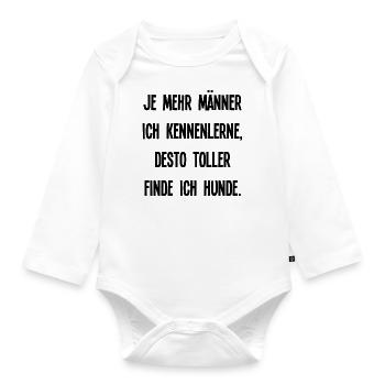 Männer und Hunde lustiger Spruch Haustiere dating - Baby Bio-Langarm-Body - Weiß - Vorne