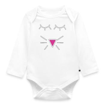 Süßes Baby Katzen Gesicht - Baby Bio-Langarm-Body - Weiß - Vorne