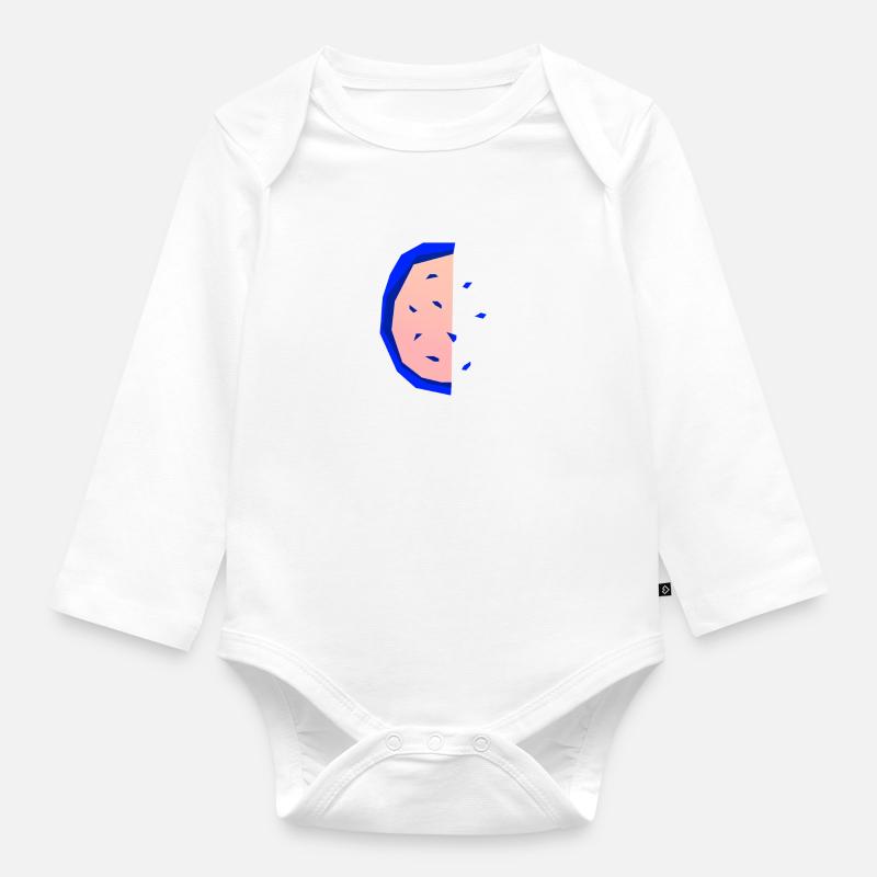 Abstrakte Melone - Baby Bio-Langarm-Body - Weiß