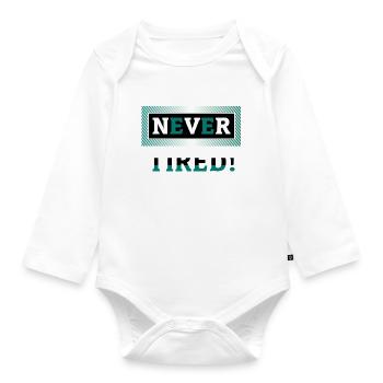 Never tired - Organic Longsleeve Baby Bodysuit - white - Front