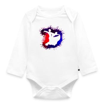 Tournament Dance Standard Dance Couple Watercolor Gradient - Organic Longsleeve Baby Bodysuit - white - Front
