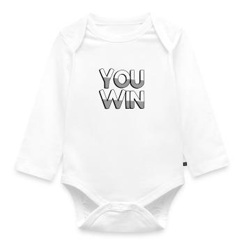 YOU WIN - Gaming - Organic Longsleeve Baby Bodysuit - white - Front