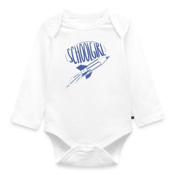 Schoolgirl / first day of school / school beginners - Organic Longsleeve Baby Bodysuit - white - Front