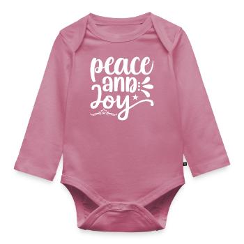 Paix et joie - Body Bébé bio manches longues - mauve - Devant