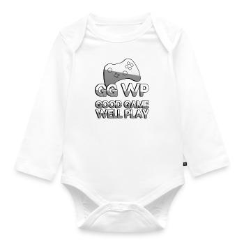 GG WP BON JEU BIEN JOUER + Contrôleur - Jeux - Body Bébé bio manches longues - blanc - Devant