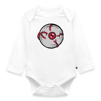 Big Crazy Horror Eye - Organic Longsleeve Baby Bodysuit - white - Front