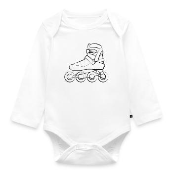 inlineskates inlineskate rollerblades rollerskates - Baby Bio-Langarm-Body - Weiß - Vorne