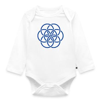 International Flag of Earth / Flagge der Erde Rauh - Organic Longsleeve Baby Bodysuit - white - Front
