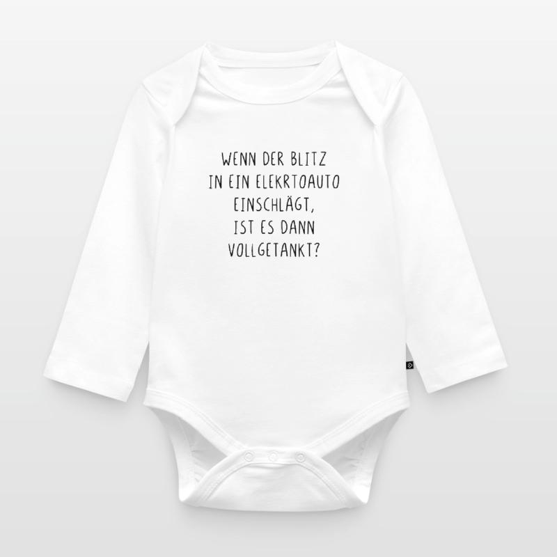 Wenn der Blitz in ein E Auto einschlägt getankt Baby Bio-Langarm-Body
