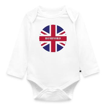 Romford United Kingdom - Organic Longsleeve Baby Bodysuit - white - Front