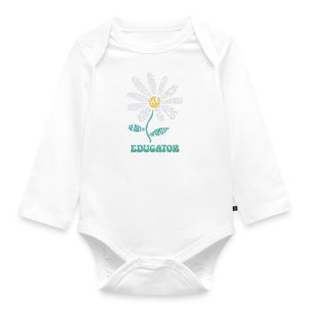 Life Is Good The Art Of Optimism Educator - Organic Longsleeve Baby Bodysuit - white - Front