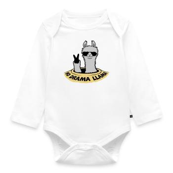 Bottom Hole Peace Lama - Organic Longsleeve Baby Bodysuit - white - Front