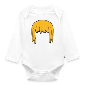 Anime Blonde Bob Hairstyle Bob - Organic Longsleeve Baby Bodysuit - white - Front