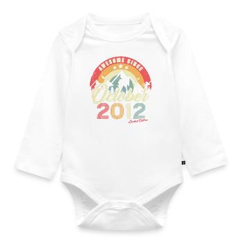 Cadeau D'anniversaire En Octobre 2012 Vintage - Body Bébé bio manches longues - blanc - Devant
