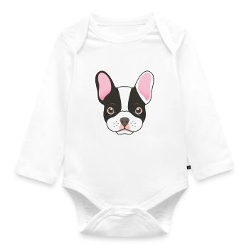Französische Bulldogge Therapeut Hat Vier Beine - Baby Bio-Langarm-Body - Weiß - Vorne