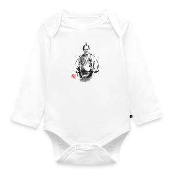 bad samurai - Organic Longsleeve Baby Bodysuit - white - Front