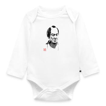 bad samurai portrait - Organic Longsleeve Baby Bodysuit - white - Front