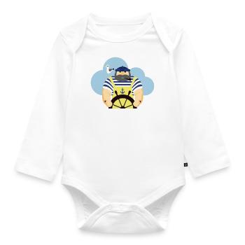 sailor the father - Organic Longsleeve Baby Bodysuit - white - Front