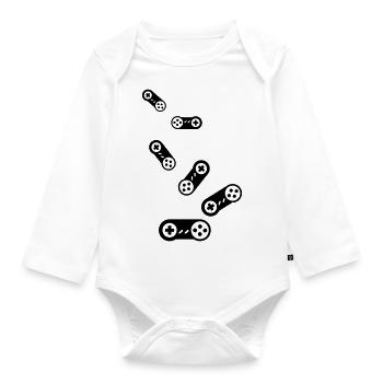 Gamepad Icon Gamer - Organic Longsleeve Baby Bodysuit - white - Front