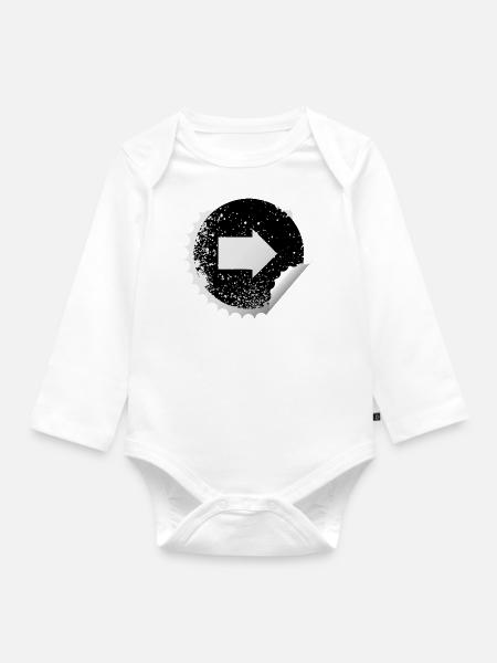 Sticker Pfeil - Baby Bio-Langarm-Body - Weiß
