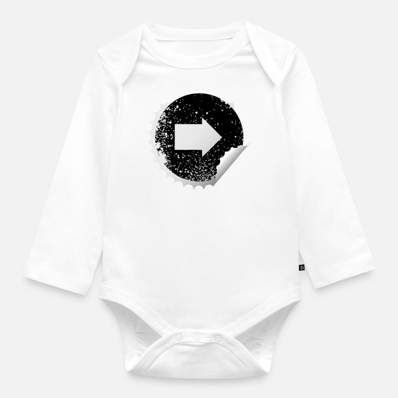 Sticker Pfeil - Baby Bio-Langarm-Body - Weiß