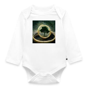 Weltenbaum - Baby Bio-Langarm-Body - Weiß - Vorne