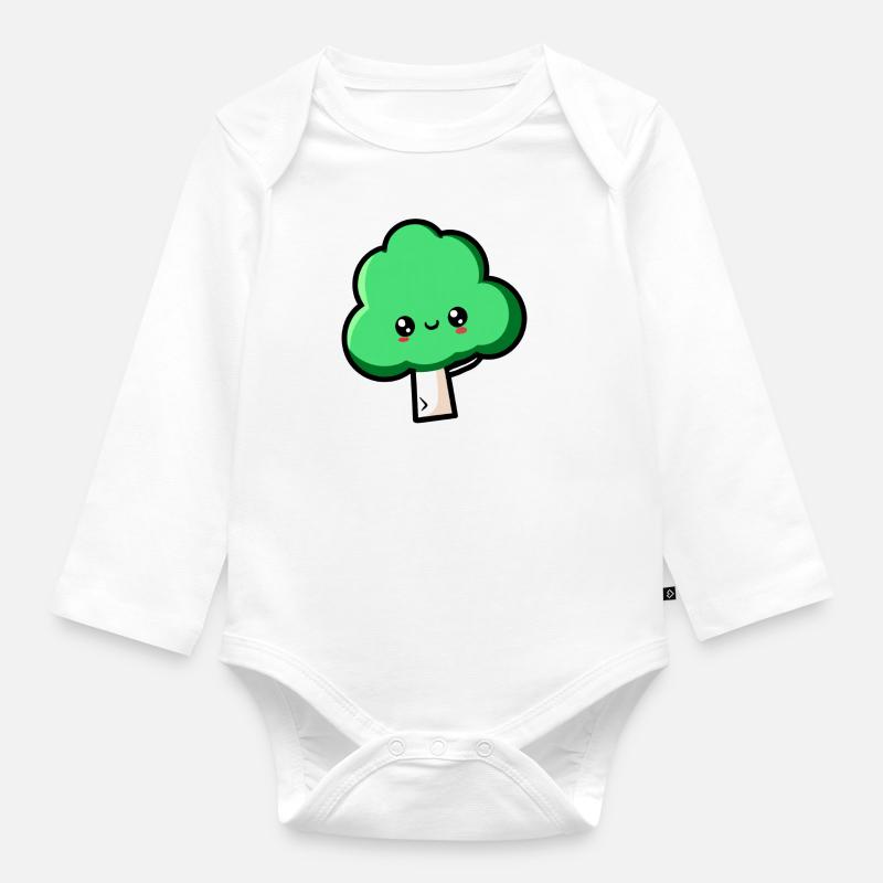 A tree can also be cute - Organic Longsleeve Baby Bodysuit - white