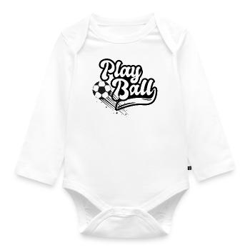 Play ball - Organic Longsleeve Baby Bodysuit - white - Front