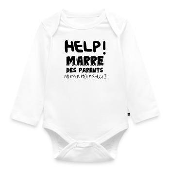 marre des parents - Body Bébé bio manches longues - blanc - Devant