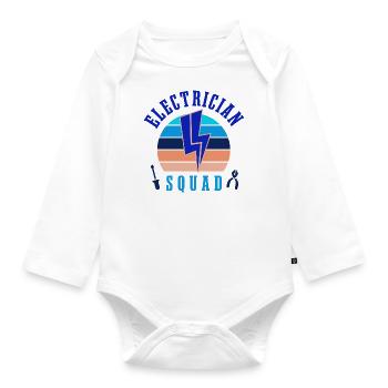 Electrician Squad Electro Worker Hobby Electrician - Organic Longsleeve Baby Bodysuit - white - Front