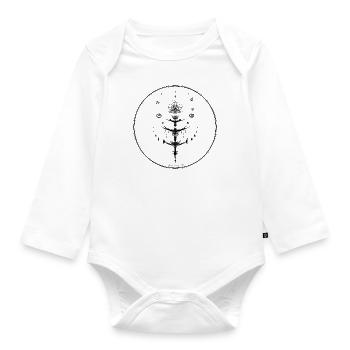 Mystic Collection ~ black tatoo ~ n°6 - Organic Longsleeve Baby Bodysuit - white - Front