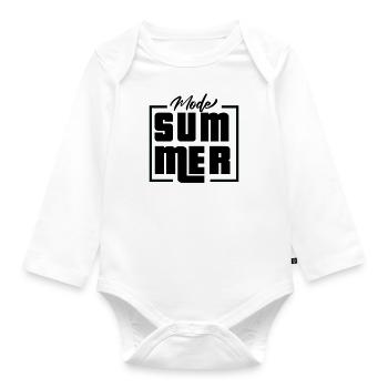 SUMMER MODE - Organic Longsleeve Baby Bodysuit - white - Front