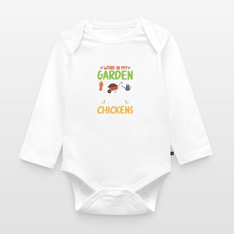 Ideé Geschenk Gartenhühner Gärtner Henne Baby Bio-Langarm-Body