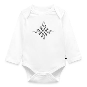 Viereck in optischer Illusion - Baby Bio-Langarm-Body - Weiß - Vorne