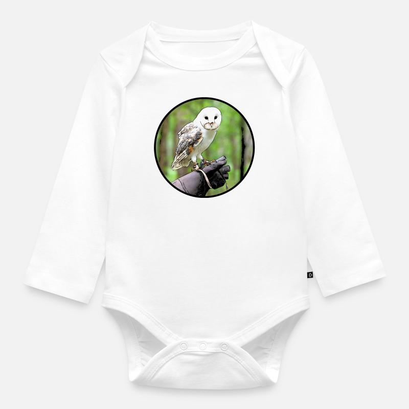 Chouette - Body Bébé bio manches longues - blanc