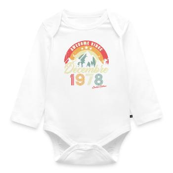 Cadeau D'anniversaire En Décembre 1978 Vintage - Body Bébé bio manches longues - blanc - Devant