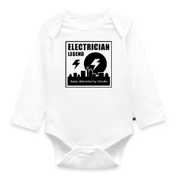 Electrician Legend Craftsman Electro Worker - Organic Longsleeve Baby Bodysuit - white - Front