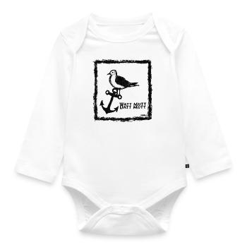 Sei eine Möwe, Scheiss drauf - Baby Bio-Langarm-Body - Weiß - Vorne