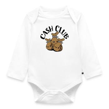 Cash Club Geldsäcke Freunde - Baby Bio-Langarm-Body - Weiß - Vorne