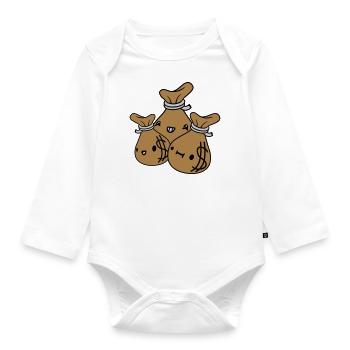 Geldsäcke Freunde Team Crew - Baby Bio-Langarm-Body - Weiß - Vorne