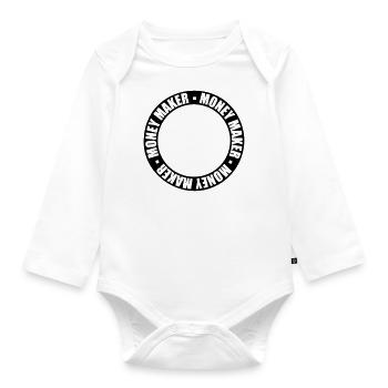 Ring Money Maker Dollar - Baby Bio-Langarm-Body - Weiß - Vorne