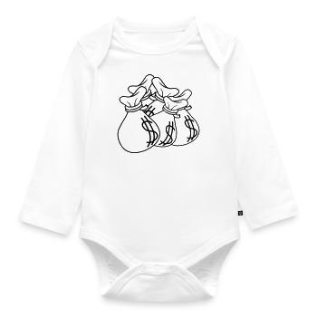 Geldsäcke Haufen Dollar Reichtum - Baby Bio-Langarm-Body - Weiß - Vorne