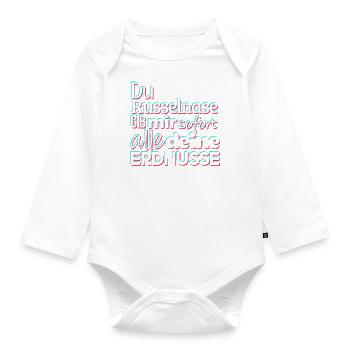 Du Russelnase - Baby Bio-Langarm-Body - Weiß - Vorne
