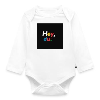 Hey du! - Baby Bio-Langarm-Body - Weiß - Vorne