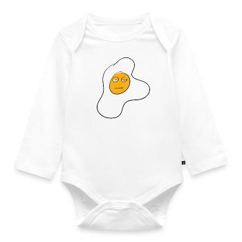 Spiegelei - Baby Bio-Langarm-Body - Weiß - Vorne