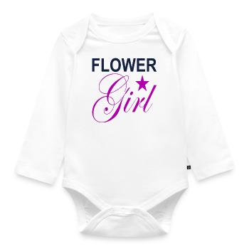 Fille de fleurs - Body Bébé bio manches longues - blanc - Devant