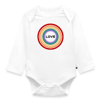 Love is Love - Organic Longsleeve Baby Bodysuit - white - Front